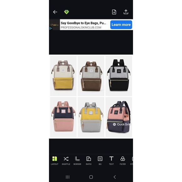 Himawari Waterproof Colorblock Canvas Backpack Bag with Various Colors - Picture 10 of 10